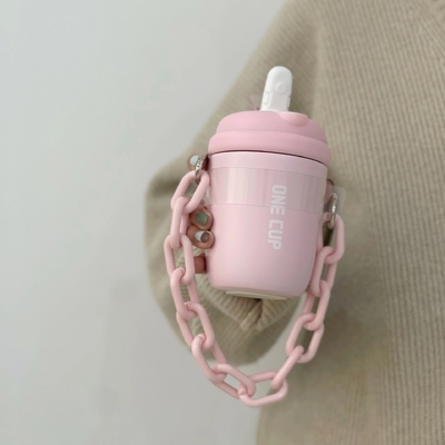 사용자 지정 로고 빨대 컵 단열 미적 휴대용 체인 물컵 직원 선물
