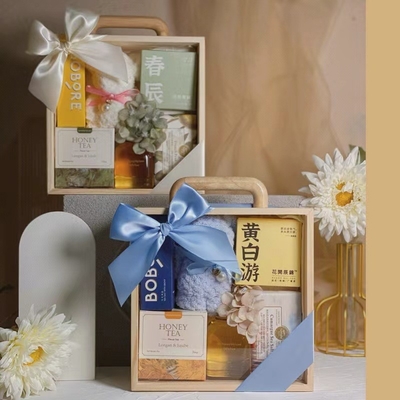 졸업생 관계/교실 재회 아크릴 투명 휴대용 선물 가방 나무 상자