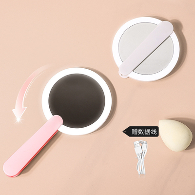 힘없이 아름다운 휴대용 접이식 휴대용 LED 메이크업 거울
