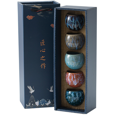 Kiln Change Master Cup Tea Cup Set for Corporate Gifting Customized Size and Shape 회사 선물용 차컵 세트 커븐 변경 마스터 컵 회사 선물용 차컵 세트 커스텀 크기와 모양