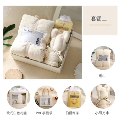UV 인쇄 작은 곰 수건 선물 상자 세트 비즈니스 선물
