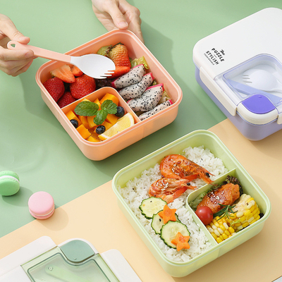 직원 선물용 휴대용 평면 플라스틱 분할 점심 상자
