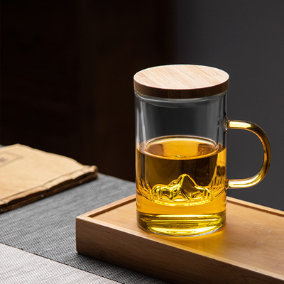 고보로실리케이트 유리 컵 가산 Bambu and Wood Tea Cup Set for Business Giveaways