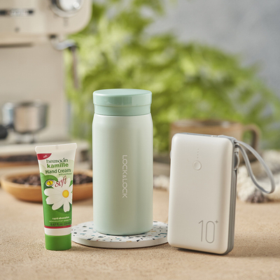 레 코 라이프 선물 세트 단열 컵 200ml 모바일 파워 손 크림 감사 선물
