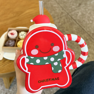 호텔 및 리조트 크리스마스 하이 뷰티 빨대 컵 화려한 그래픽과 함께 스카프