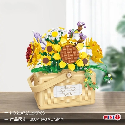 벨 디 미니 입자 빌딩 블록 꽃 바구니 시리즈 교육에 필수품