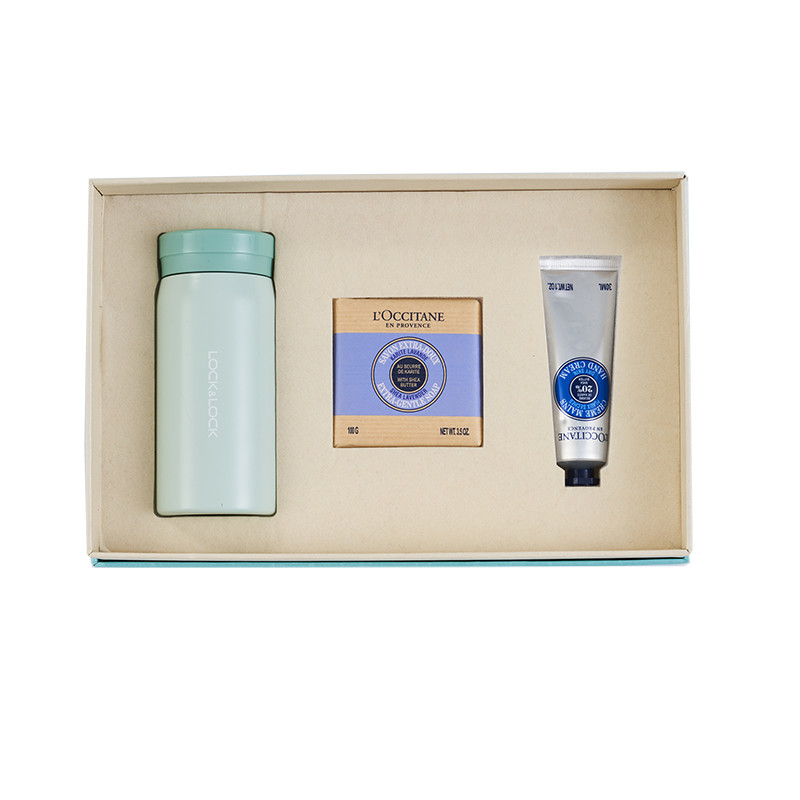 C Lock Thermos Mug L'Occitane 비누 손 크림 세트 호텔 및 리조트 손님에게 이상적입니다.