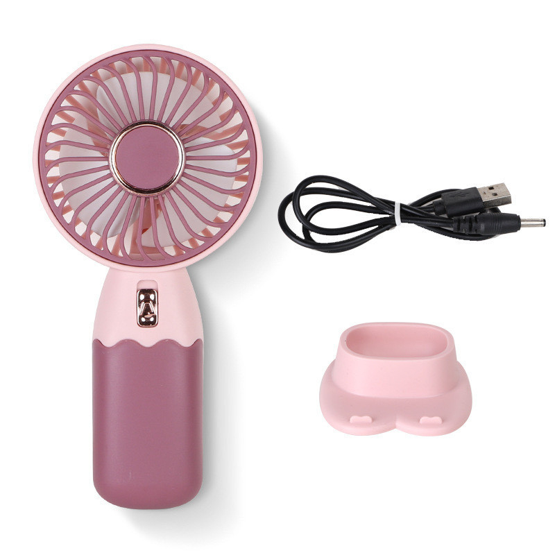 크리에이티브 만화 미니 핸드헬드 냉각용 작은 팬 휴대용 USB 충전 전화 스탠드 작은 팬 2024 라마단 제품