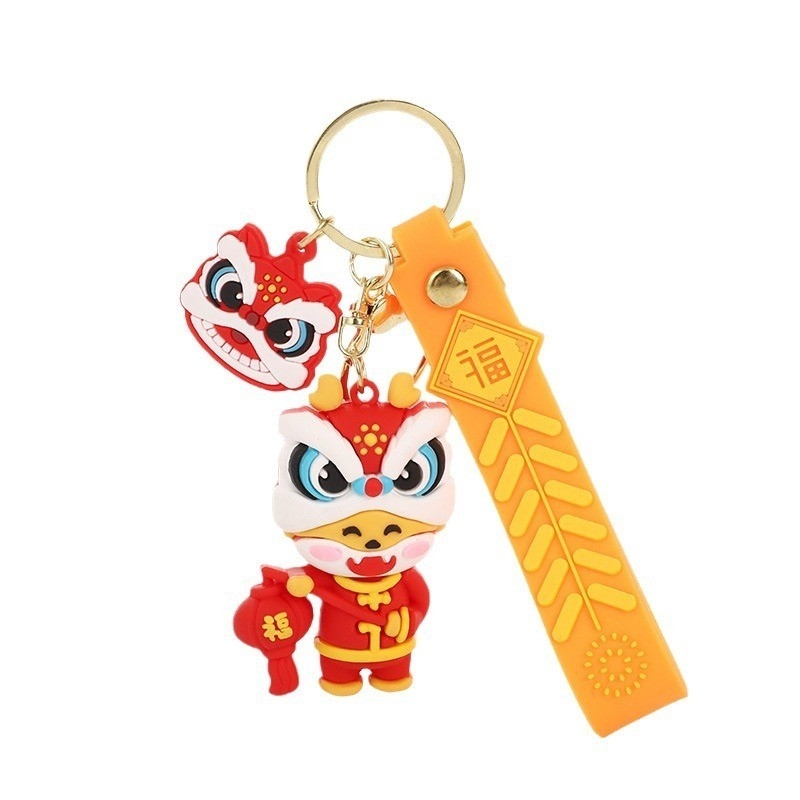 귀엽고 작은 PVC 키chain 롱의 해에 대한 행운의 매력이 키chain Pendant